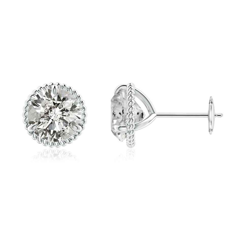 7.4mm KI3 Rope Framed Claw-Set Diamond Martini Stud Earrings in White Gold 