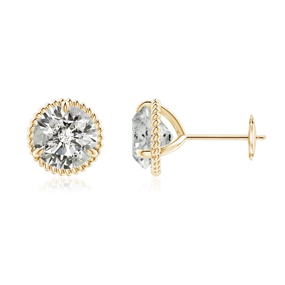 7.4mm KI3 Rope Framed Claw-Set Diamond Martini Stud Earrings in Yellow Gold 
