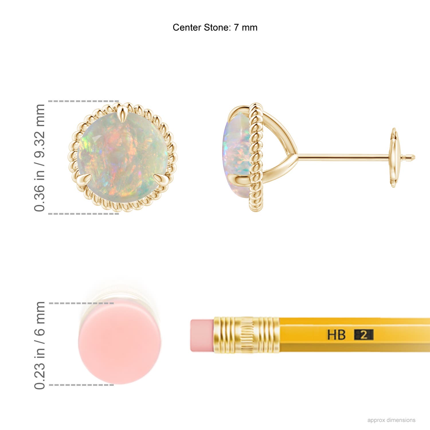 AAAA - Opal / 1.5 CT / 14 KT Yellow Gold