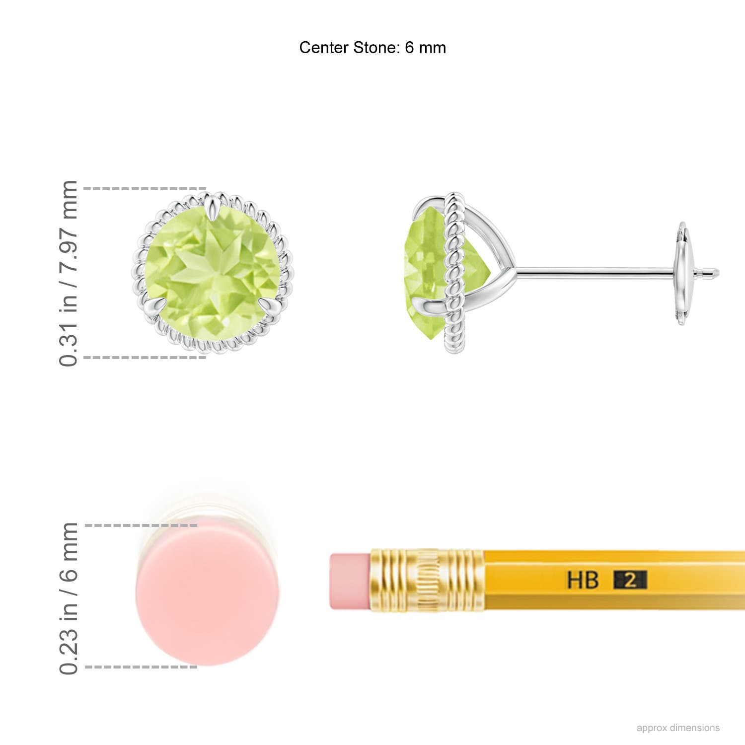 A - Peridot / 1.9 CT / 14 KT White Gold