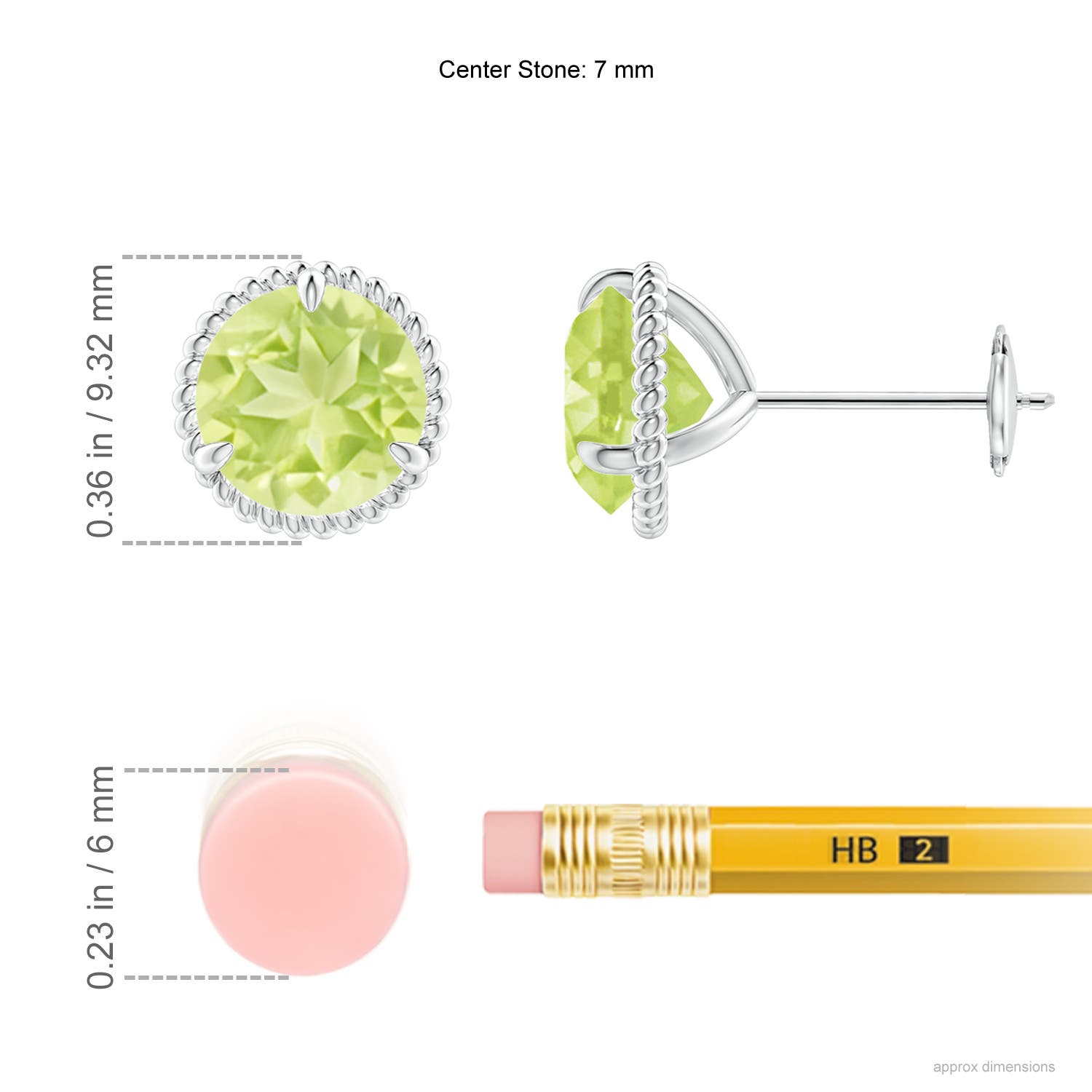 A - Peridot / 2.8 CT / 14 KT White Gold