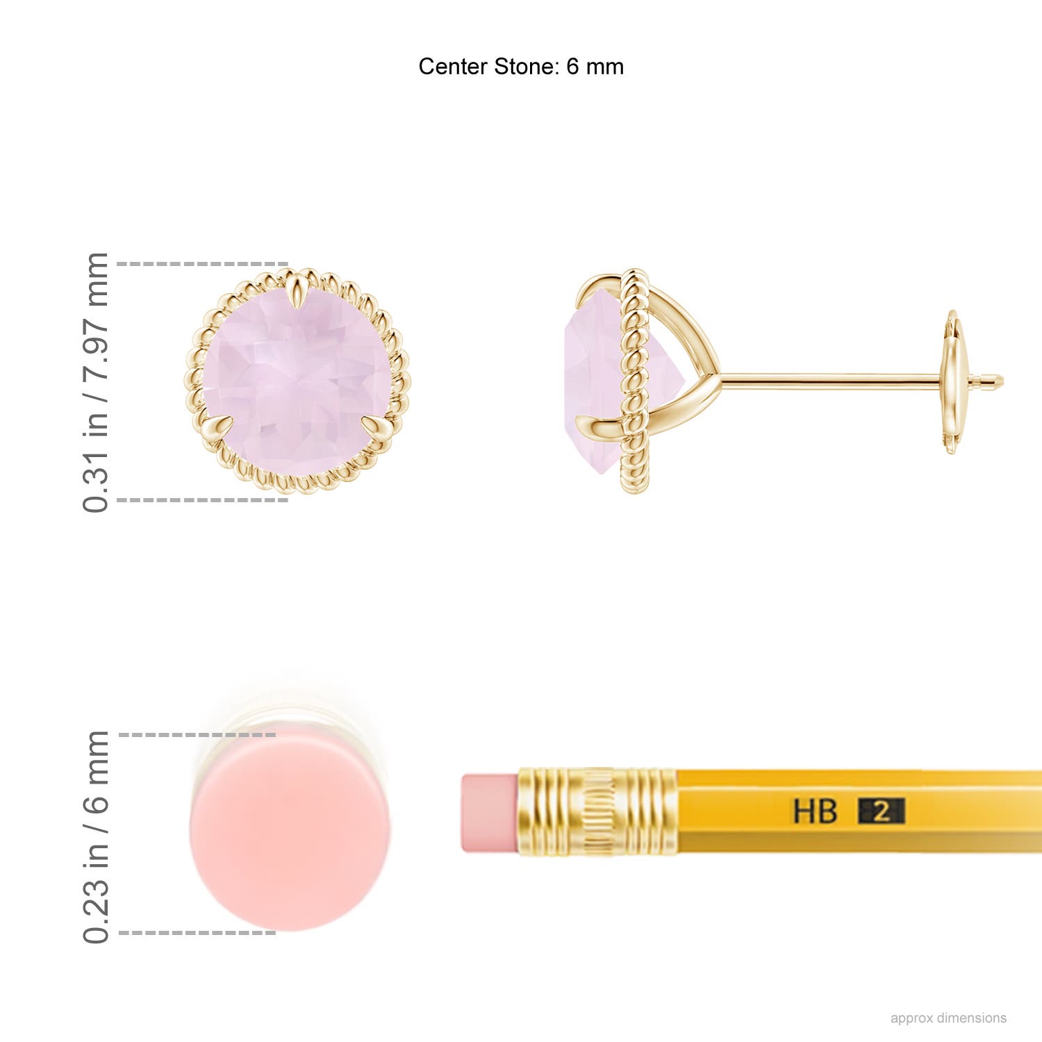 A - Rose Quartz / 1.3 CT / 14 KT Yellow Gold