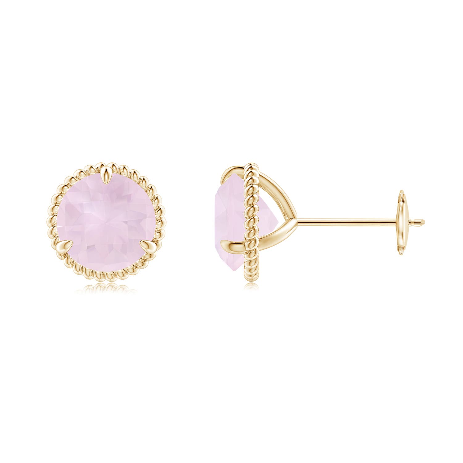 A - Rose Quartz / 2.5 CT / 14 KT Yellow Gold