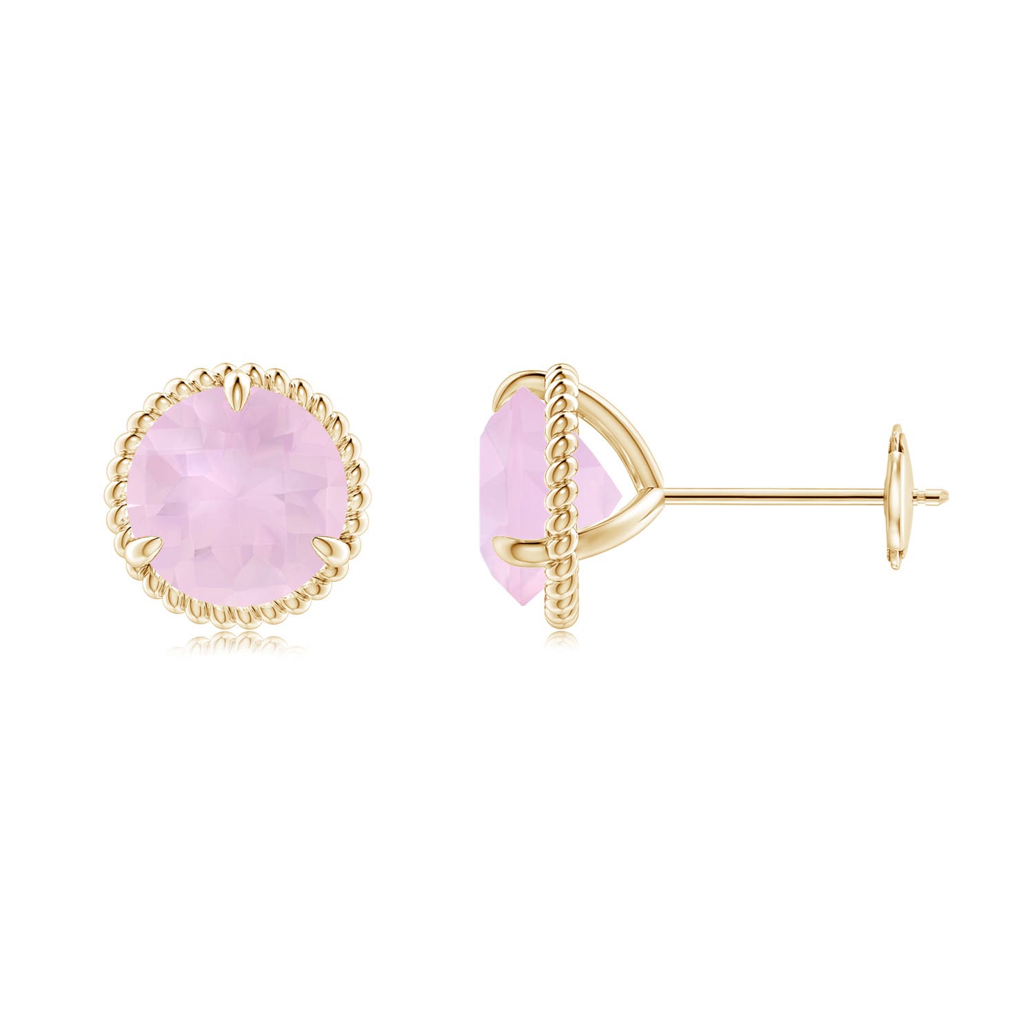 AAA - Rose Quartz / 2.5 CT / 14 KT Yellow Gold