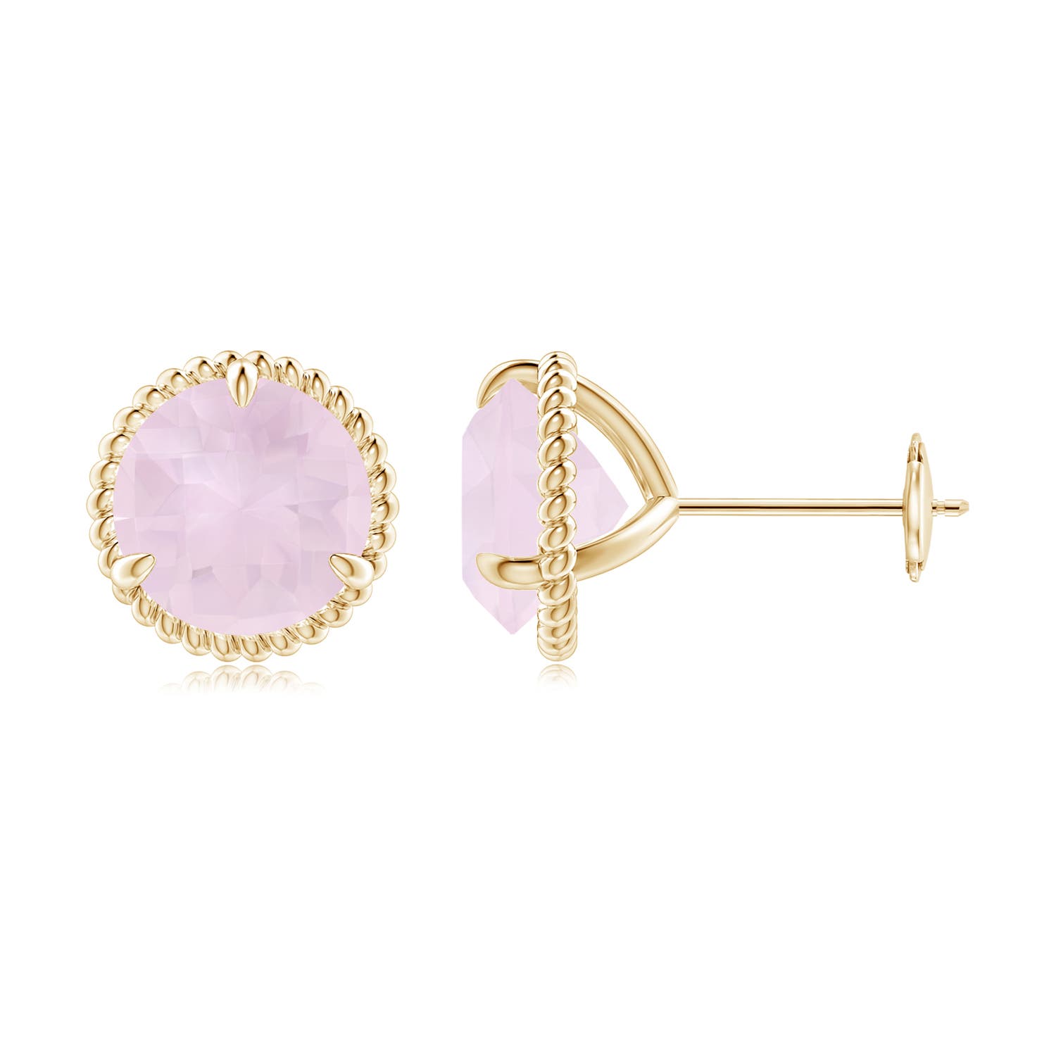 A - Rose Quartz / 3.4 CT / 14 KT Yellow Gold