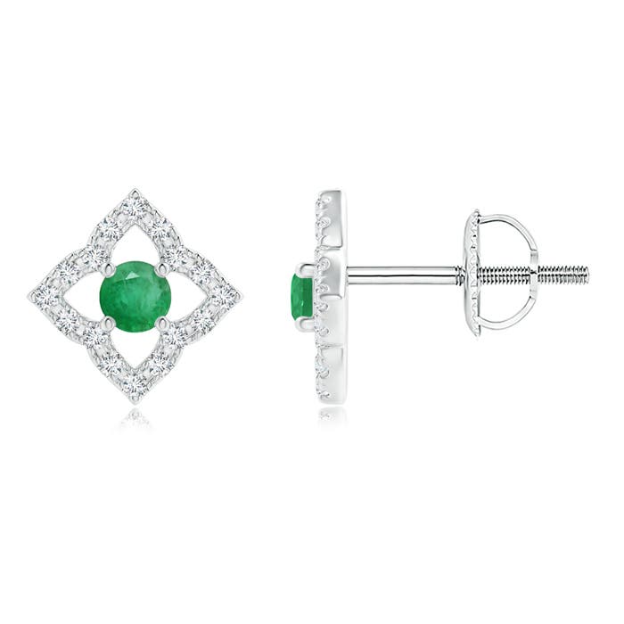 A - Emerald / 0.22 CT / 14 KT White Gold