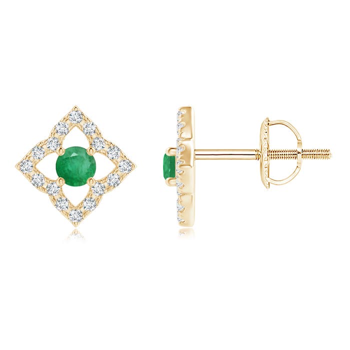 A - Emerald / 0.22 CT / 14 KT Yellow Gold