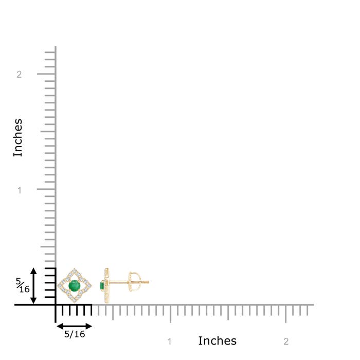 A - Emerald / 0.22 CT / 14 KT Yellow Gold