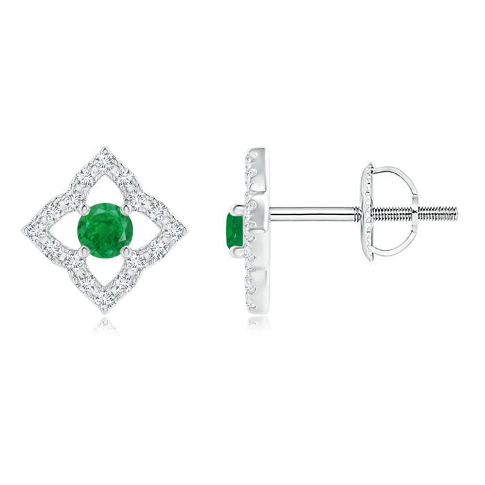 AA - Emerald / 0.22 CT / 14 KT White Gold