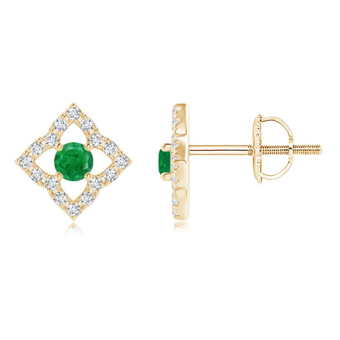 AA - Emerald / 0.22 CT / 14 KT Yellow Gold