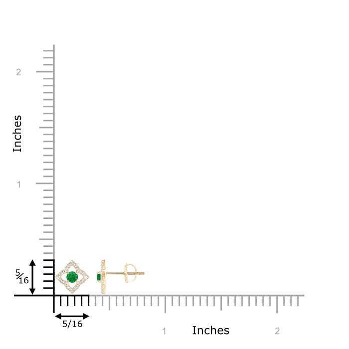 AA - Emerald / 0.22 CT / 14 KT Yellow Gold