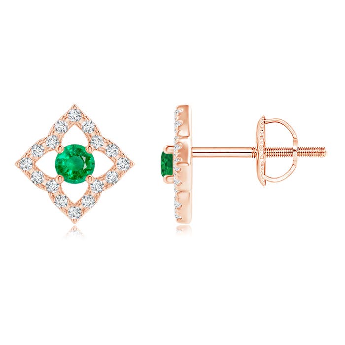 AAA - Emerald / 0.22 CT / 14 KT Rose Gold