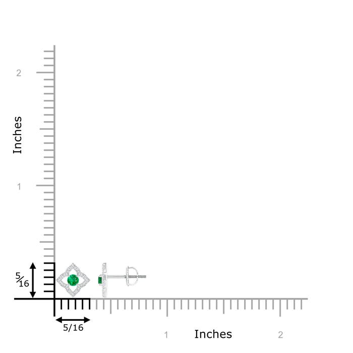 AAA - Emerald / 0.22 CT / 14 KT White Gold