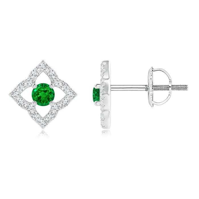 AAAA - Emerald / 0.22 CT / 14 KT White Gold