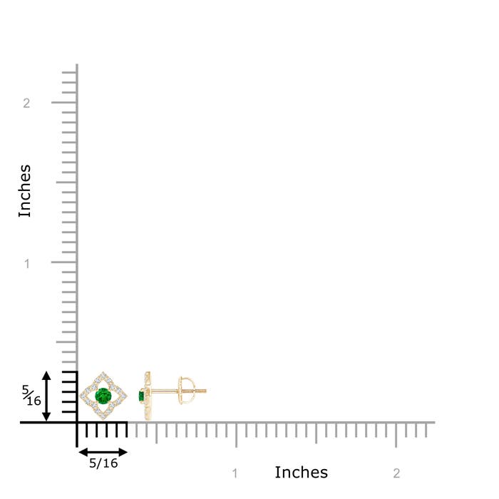 AAAA - Emerald / 0.22 CT / 14 KT Yellow Gold