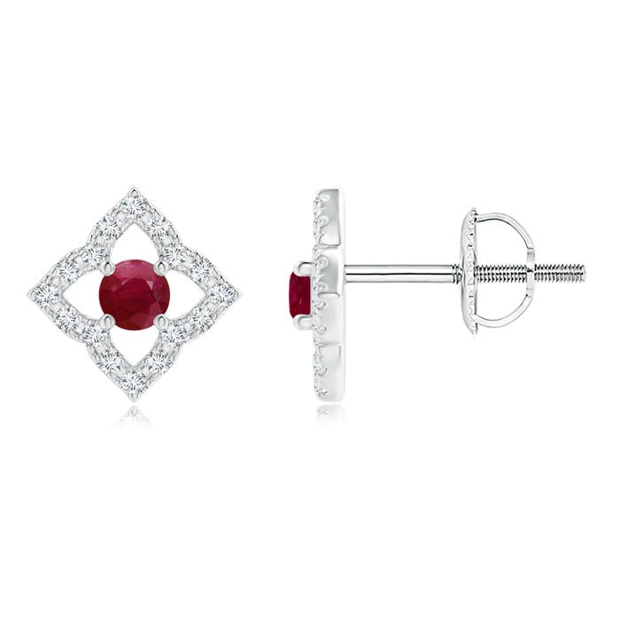 A - Ruby / 0.28 CT / 14 KT White Gold