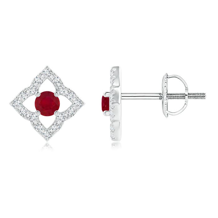 AA - Ruby / 0.28 CT / 14 KT White Gold