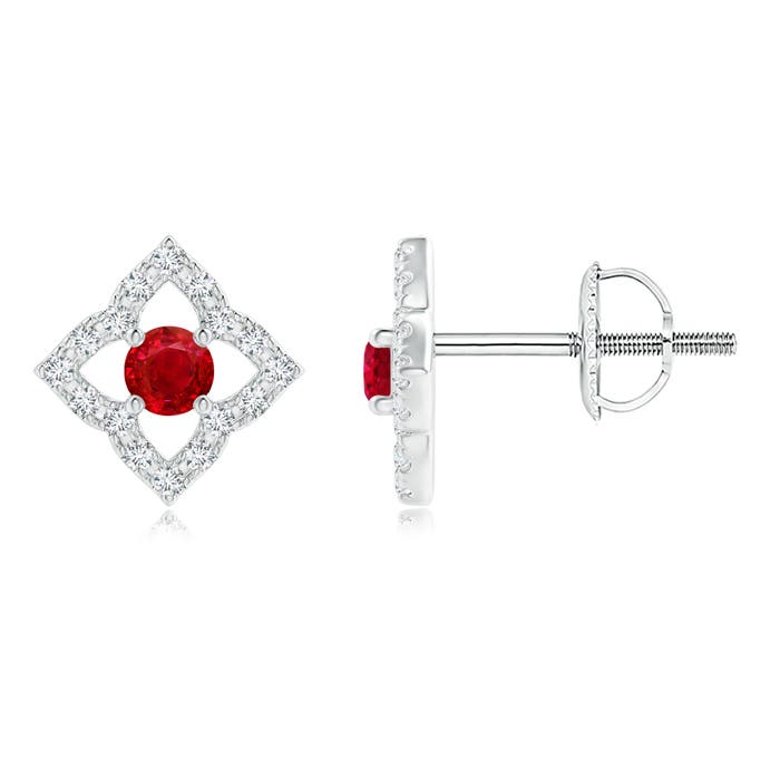 AAA - Ruby / 0.28 CT / 14 KT White Gold