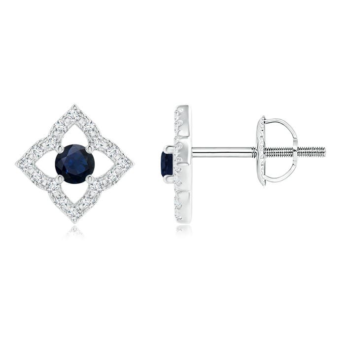 A - Blue Sapphire / 0.28 CT / 14 KT White Gold