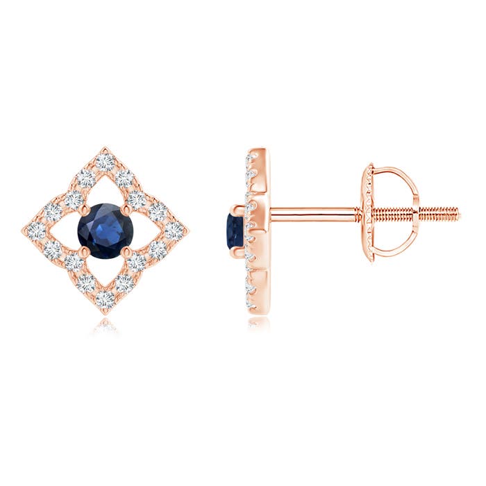 AA - Blue Sapphire / 0.28 CT / 14 KT Rose Gold