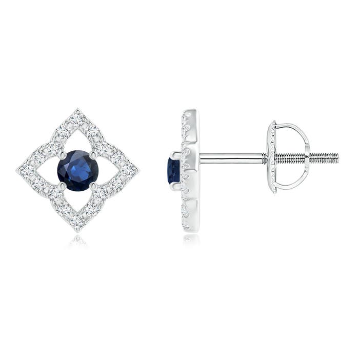 AA - Blue Sapphire / 0.28 CT / 14 KT White Gold