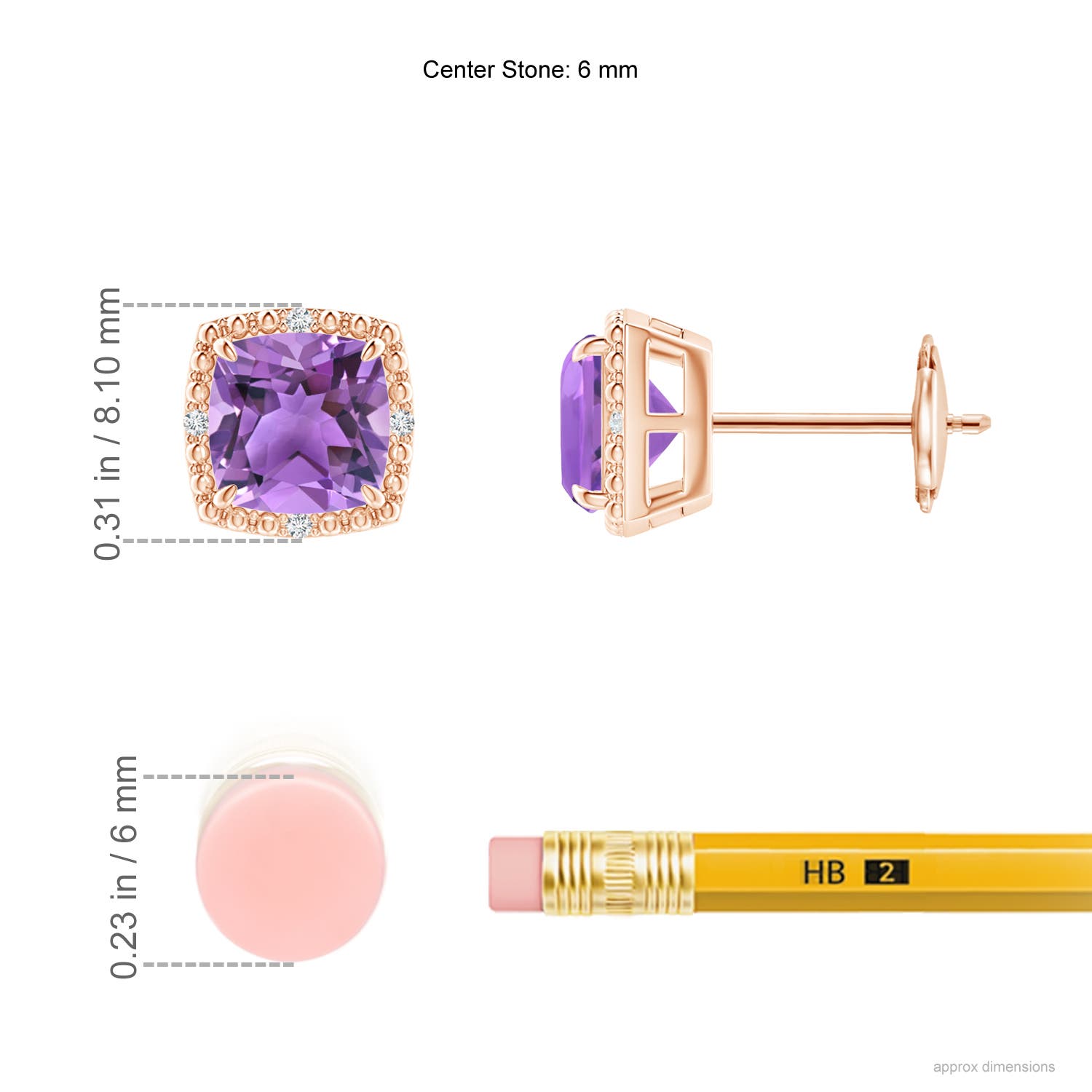 AA - Amethyst / 1.62 CT / 14 KT Rose Gold