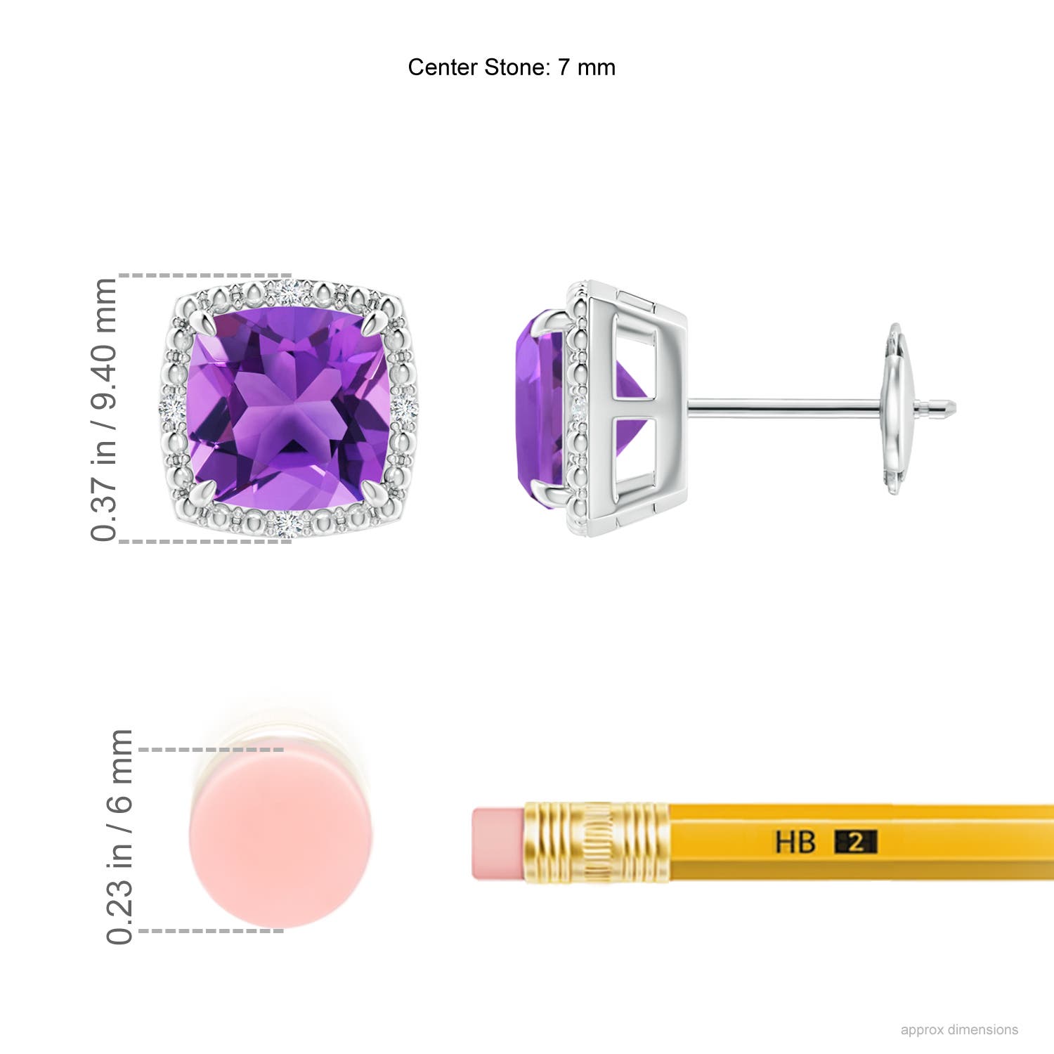 AAA - Amethyst / 2.75 CT / 14 KT White Gold