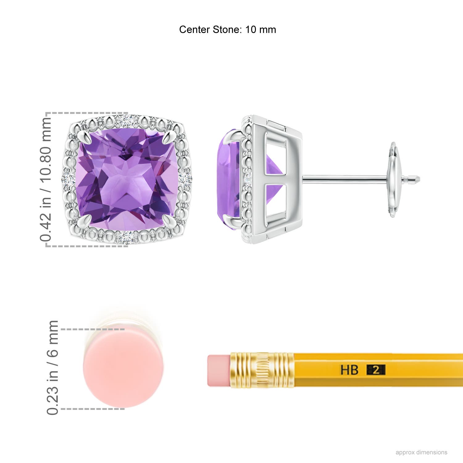 A - Amethyst / 4.46 CT / 14 KT White Gold