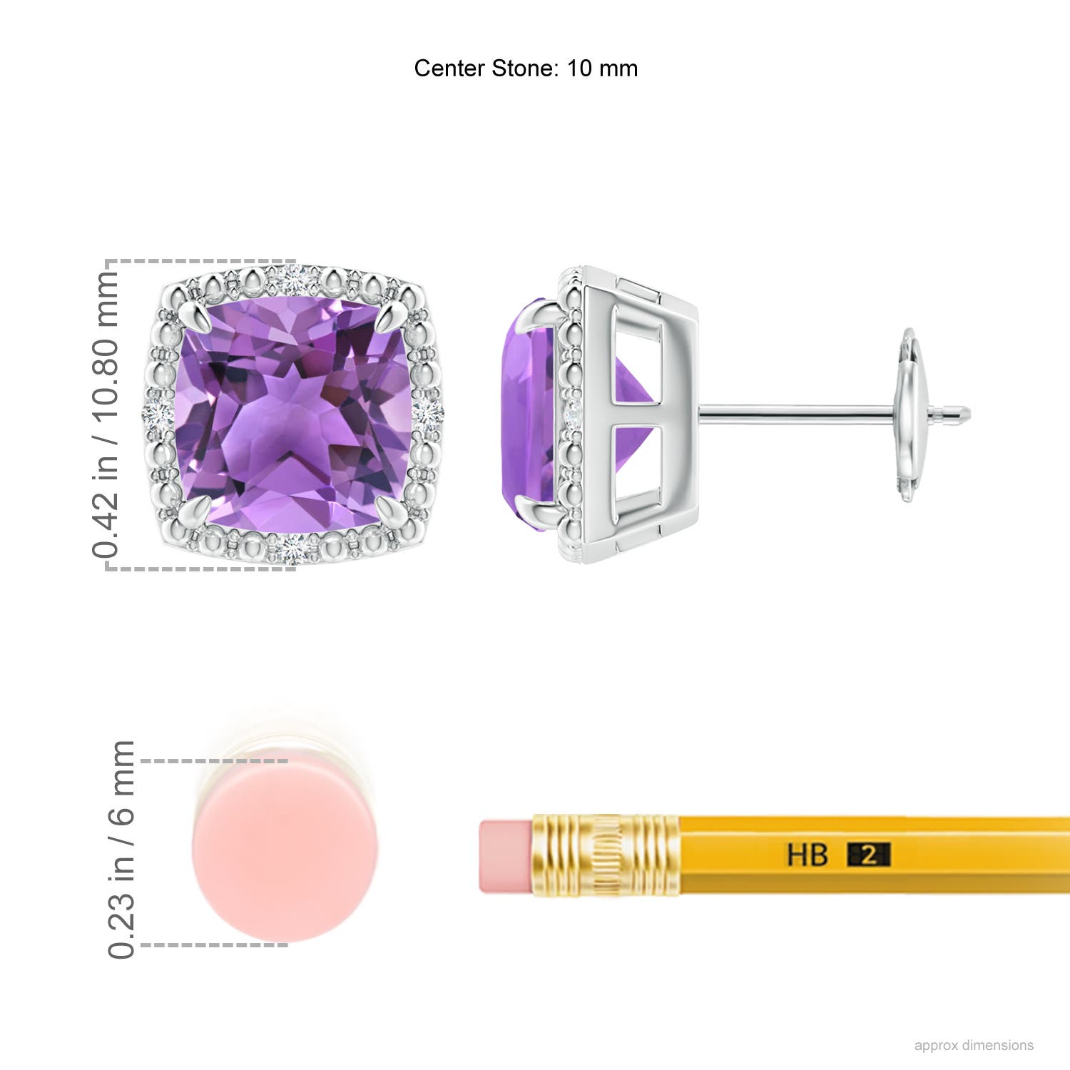 AA - Amethyst / 4.46 CT / 14 KT White Gold