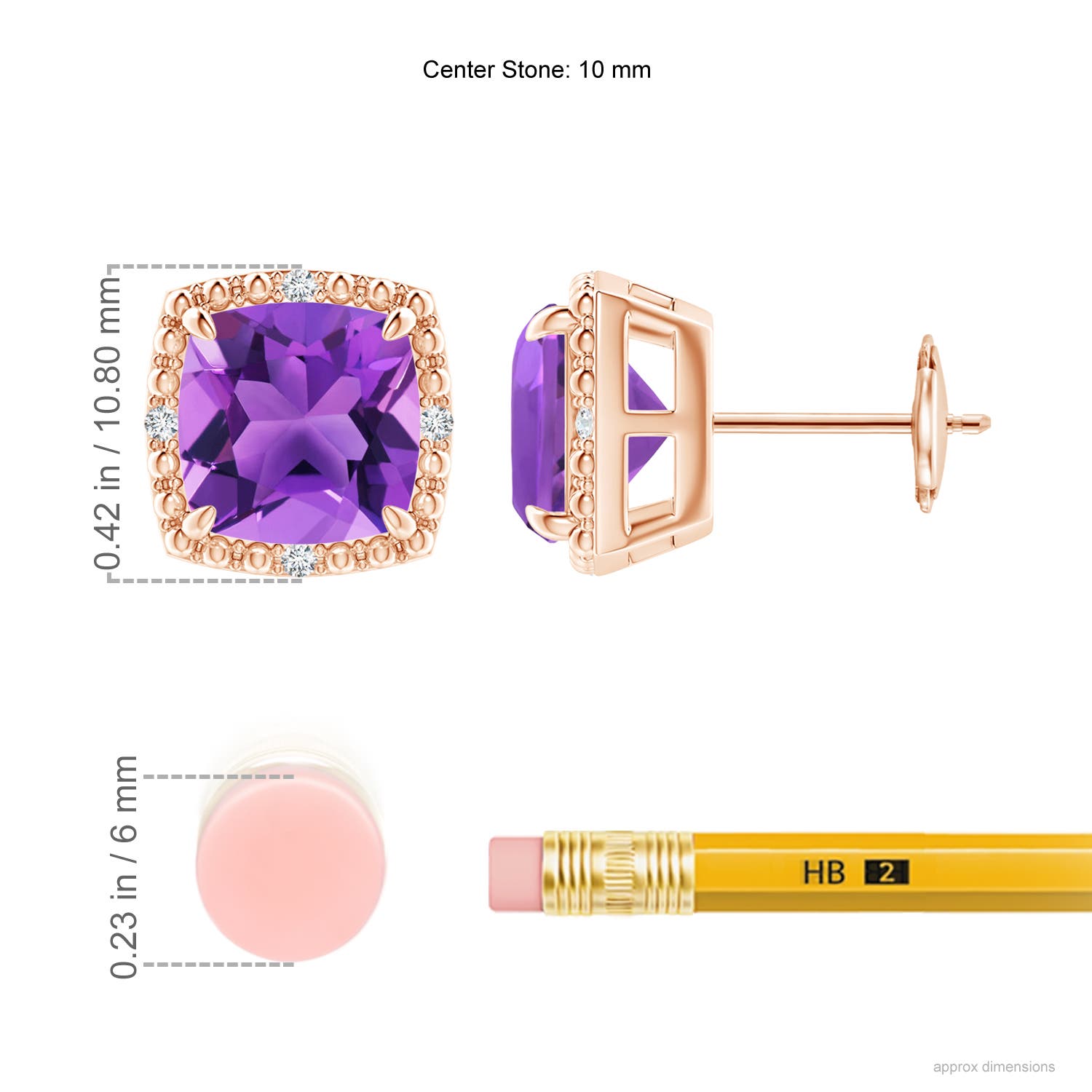 AAA - Amethyst / 4.46 CT / 14 KT Rose Gold