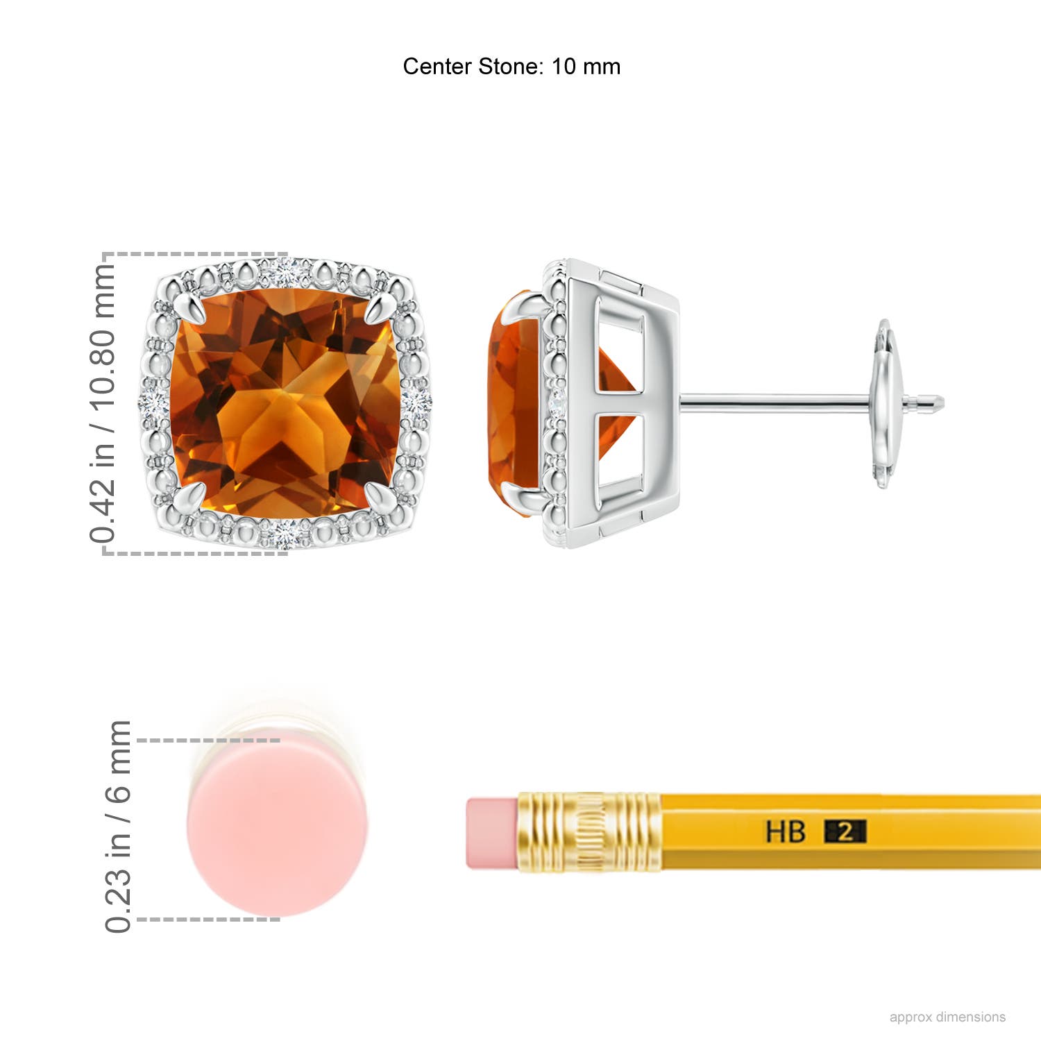 AAAA - Citrine / 3.86 CT / 14 KT White Gold