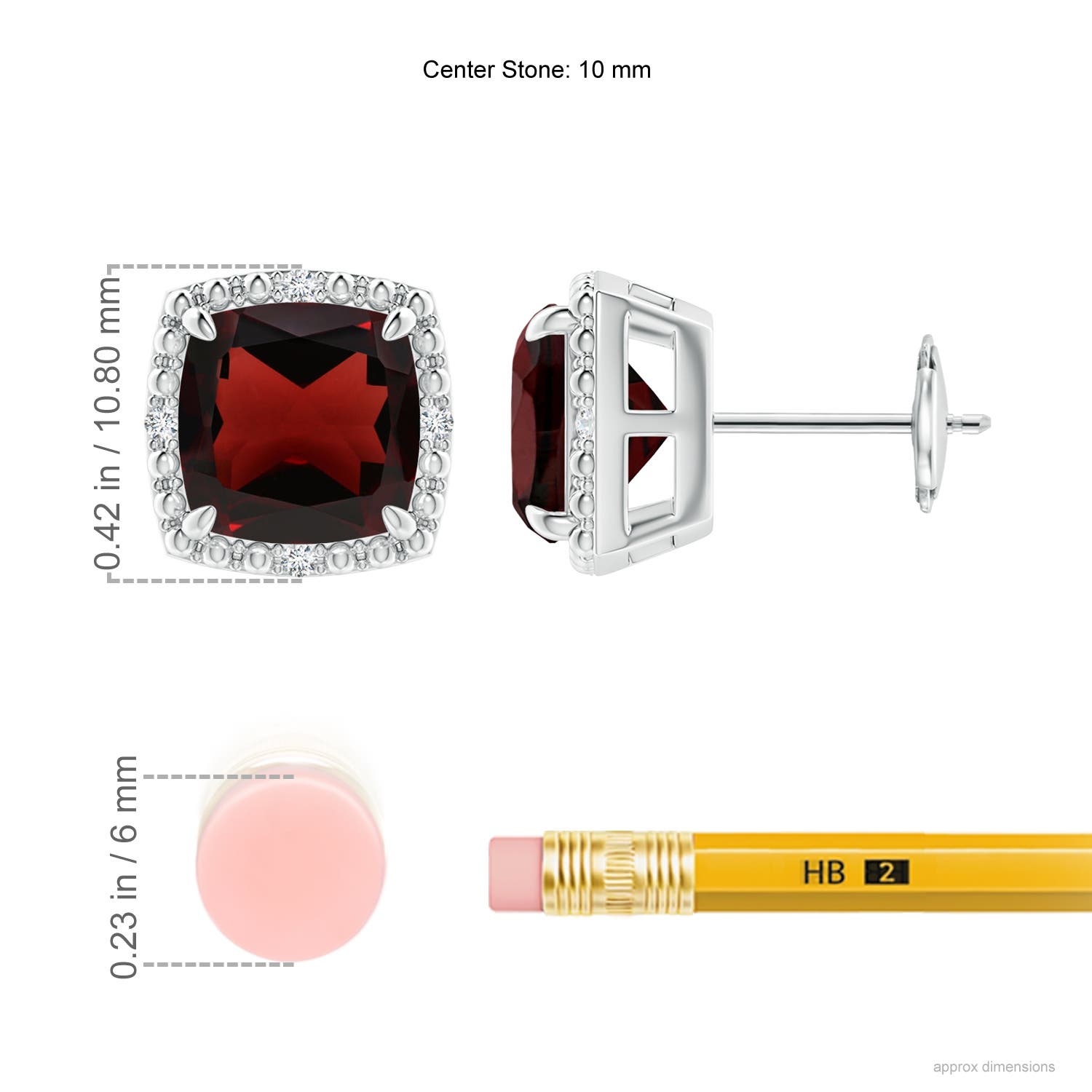 AA - Garnet / 5.06 CT / 14 KT White Gold