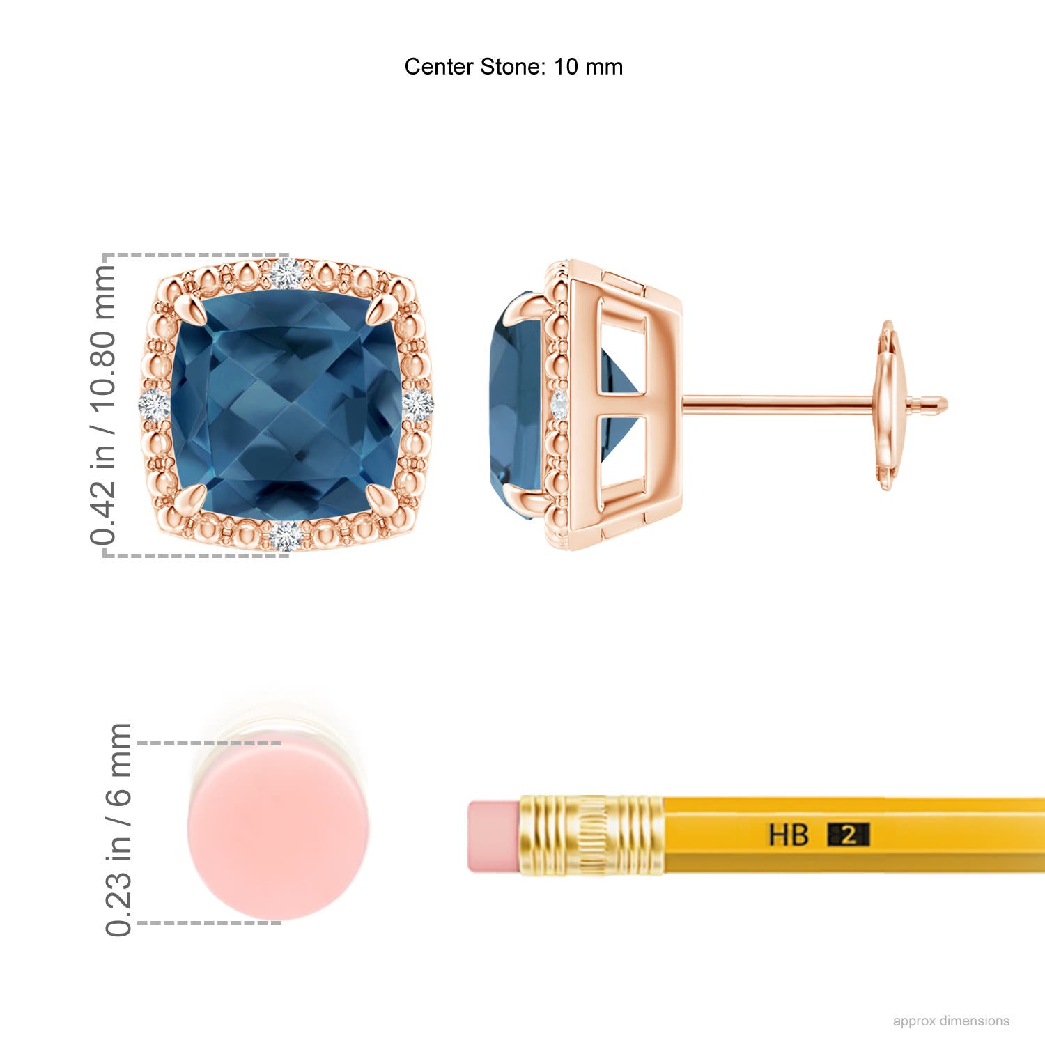 A - London Blue Topaz / 5.06 CT / 14 KT Rose Gold