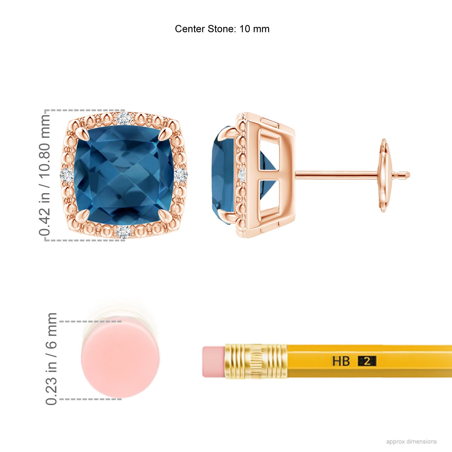 AA - London Blue Topaz / 5.06 CT / 14 KT Rose Gold