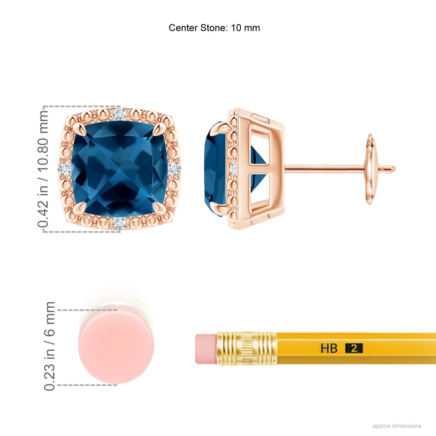 AAA - London Blue Topaz / 5.06 CT / 14 KT Rose Gold