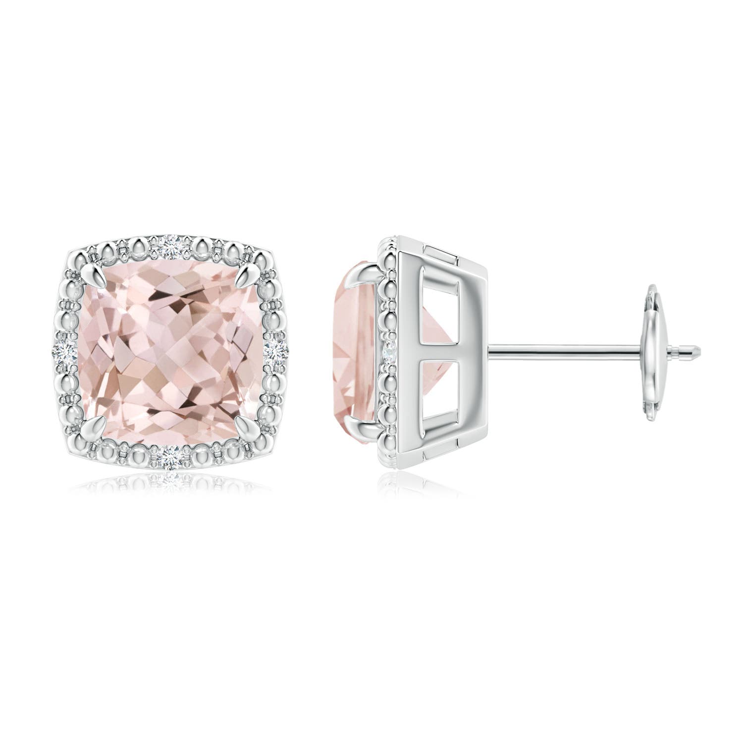 A - Morganite / 3.66 CT / 14 KT White Gold