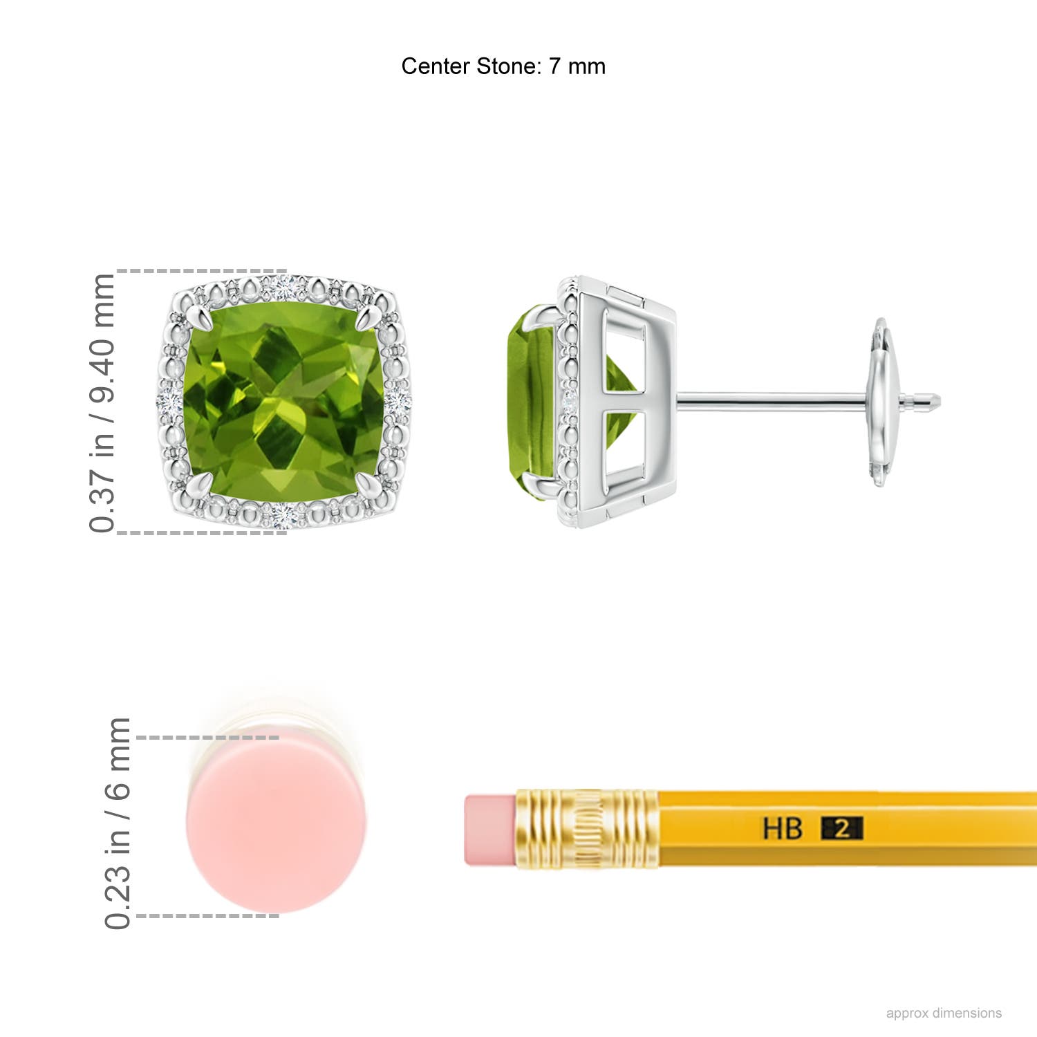 AAAA - Peridot / 2.85 CT / 14 KT White Gold