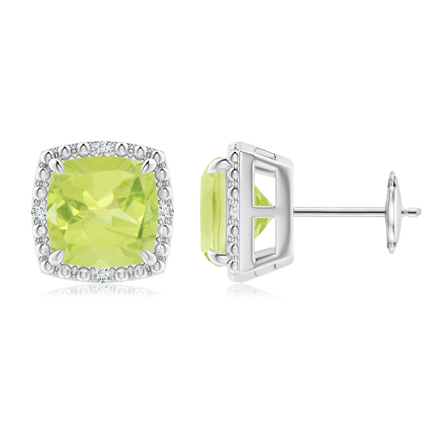 A - Peridot / 3.96 CT / 14 KT White Gold