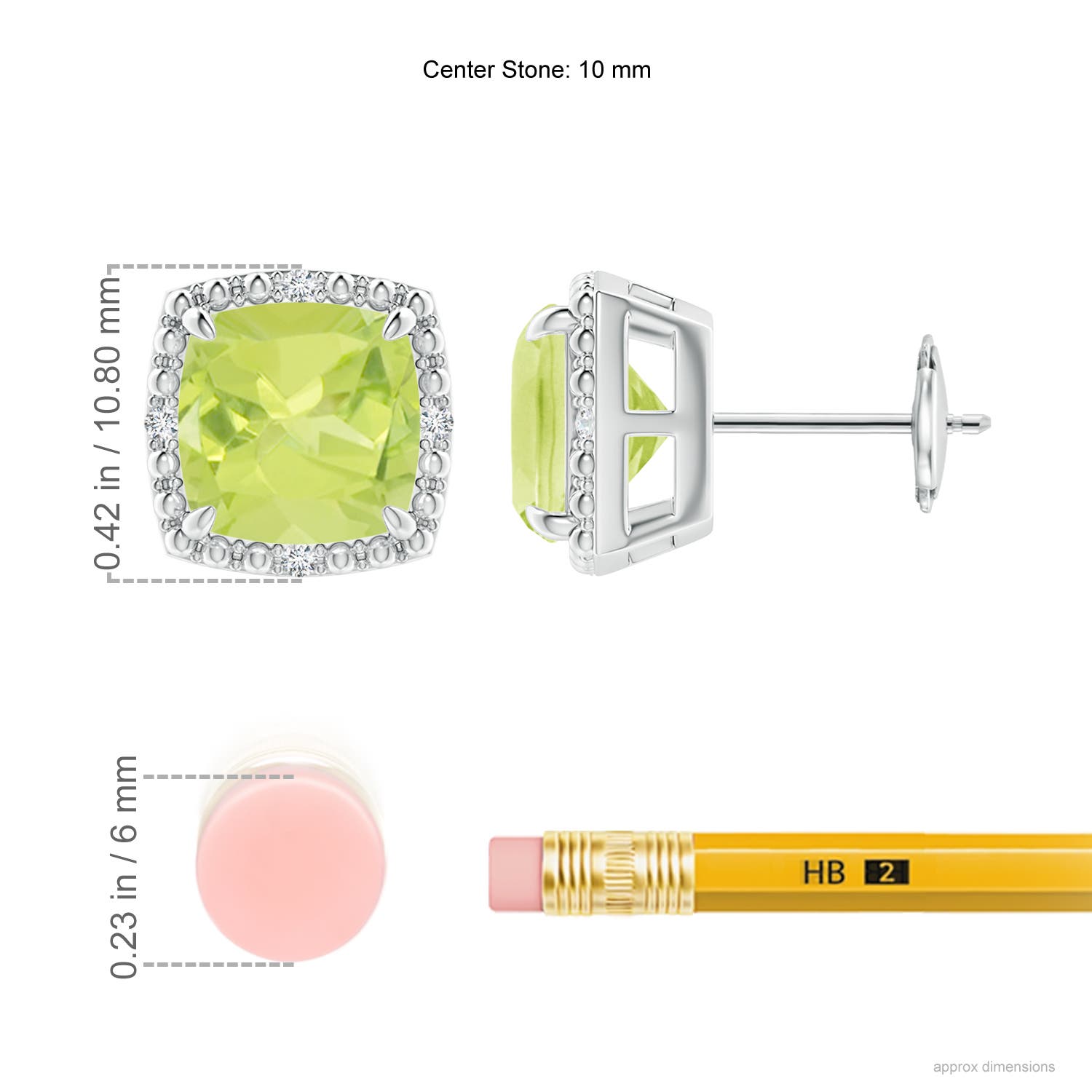 A - Peridot / 3.96 CT / 14 KT White Gold