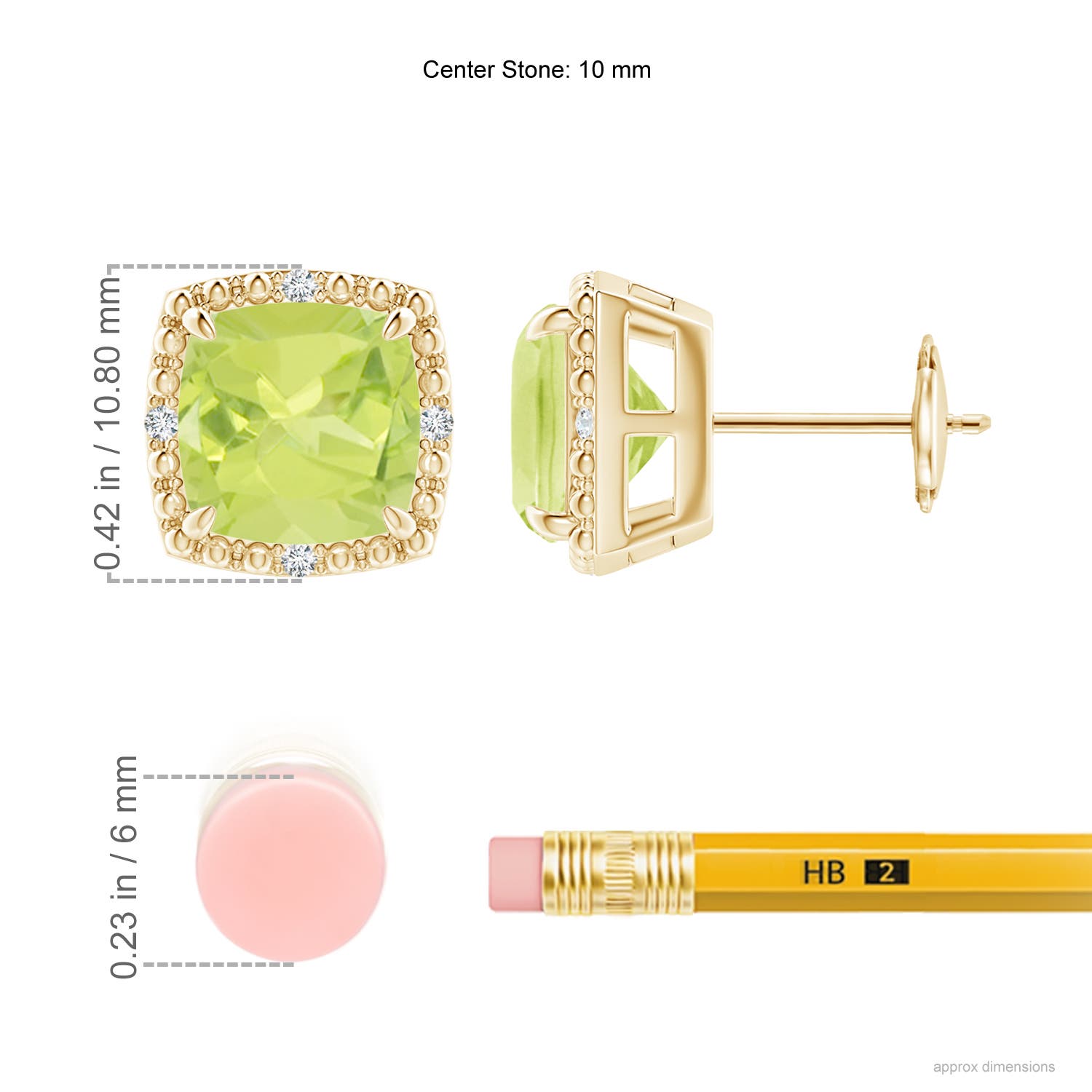 A - Peridot / 3.96 CT / 14 KT Yellow Gold