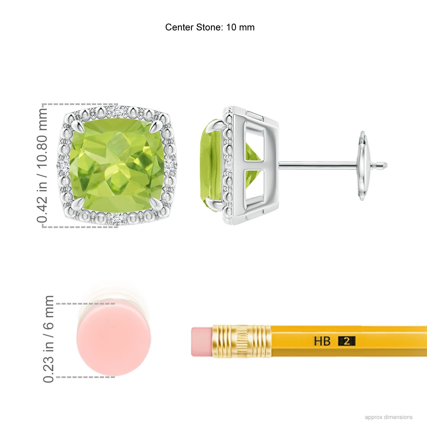 AA - Peridot / 3.96 CT / 14 KT White Gold