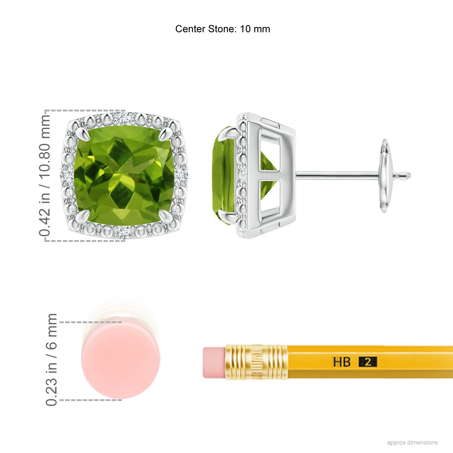 AAAA - Peridot / 3.96 CT / 14 KT White Gold