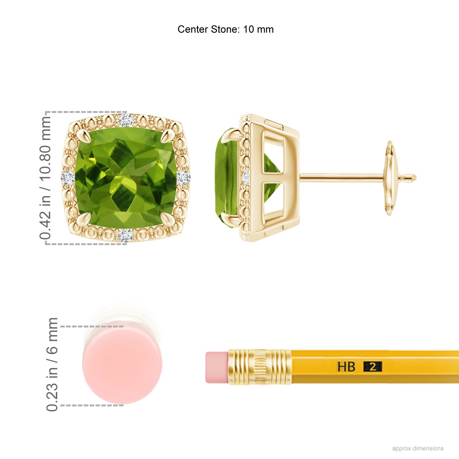 AAAA - Peridot / 3.96 CT / 14 KT Yellow Gold