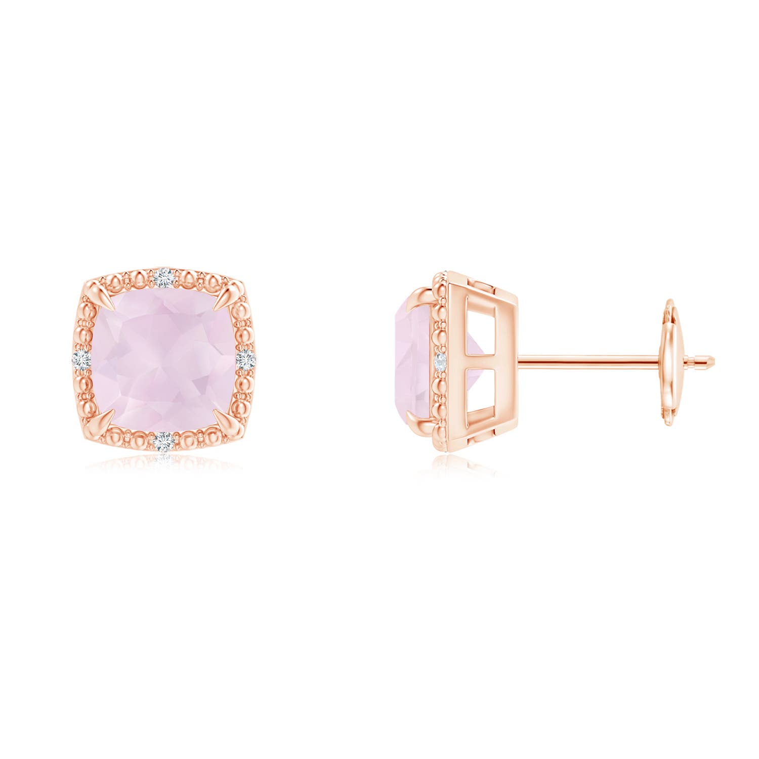 A - Rose Quartz / 1.52 CT / 14 KT Rose Gold