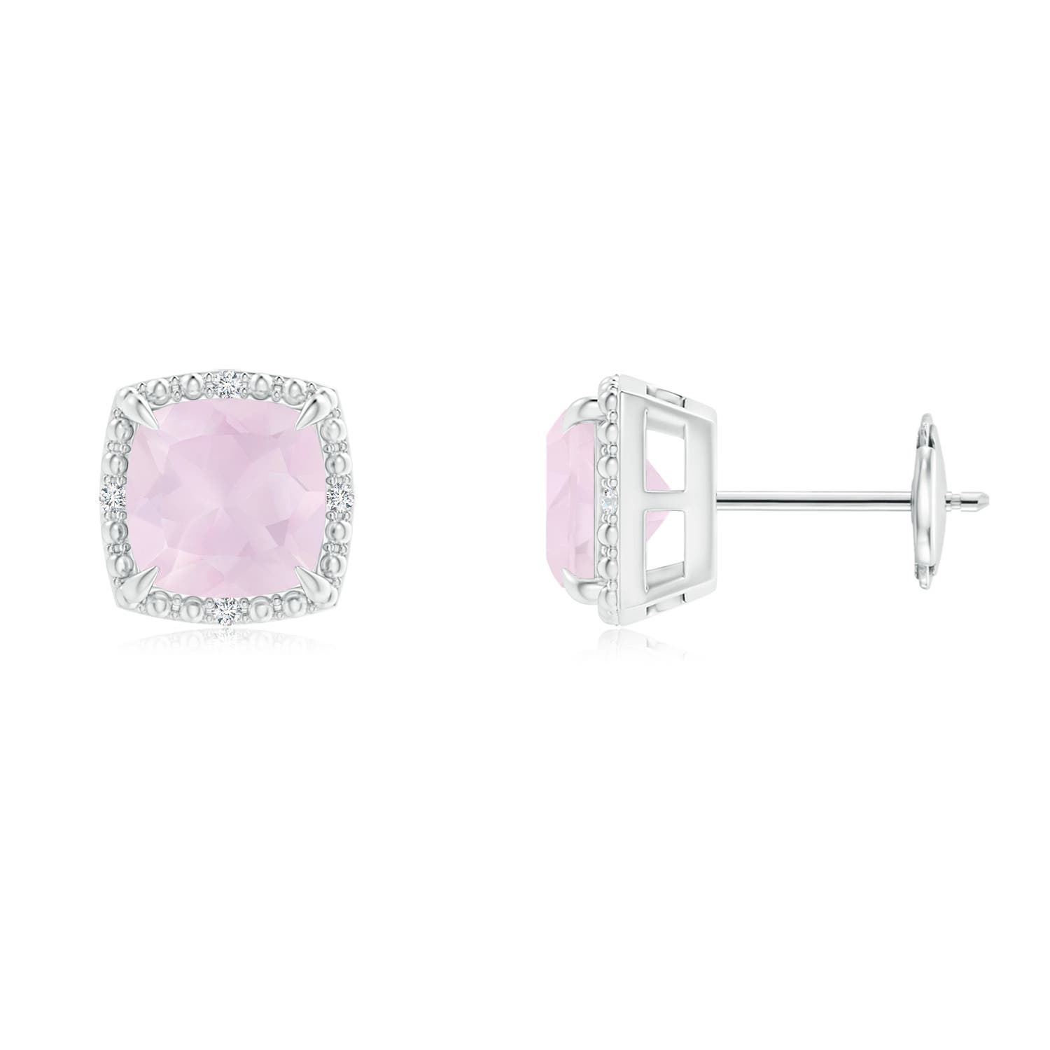 A - Rose Quartz / 1.52 CT / 14 KT White Gold