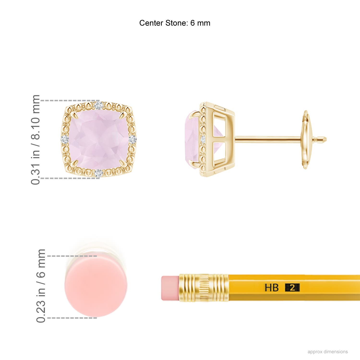 A - Rose Quartz / 1.52 CT / 14 KT Yellow Gold