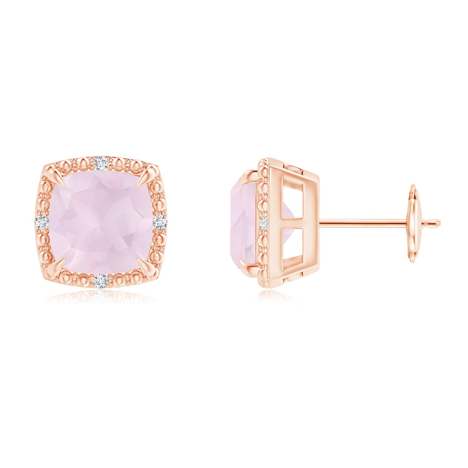 A - Rose Quartz / 2.95 CT / 14 KT Rose Gold