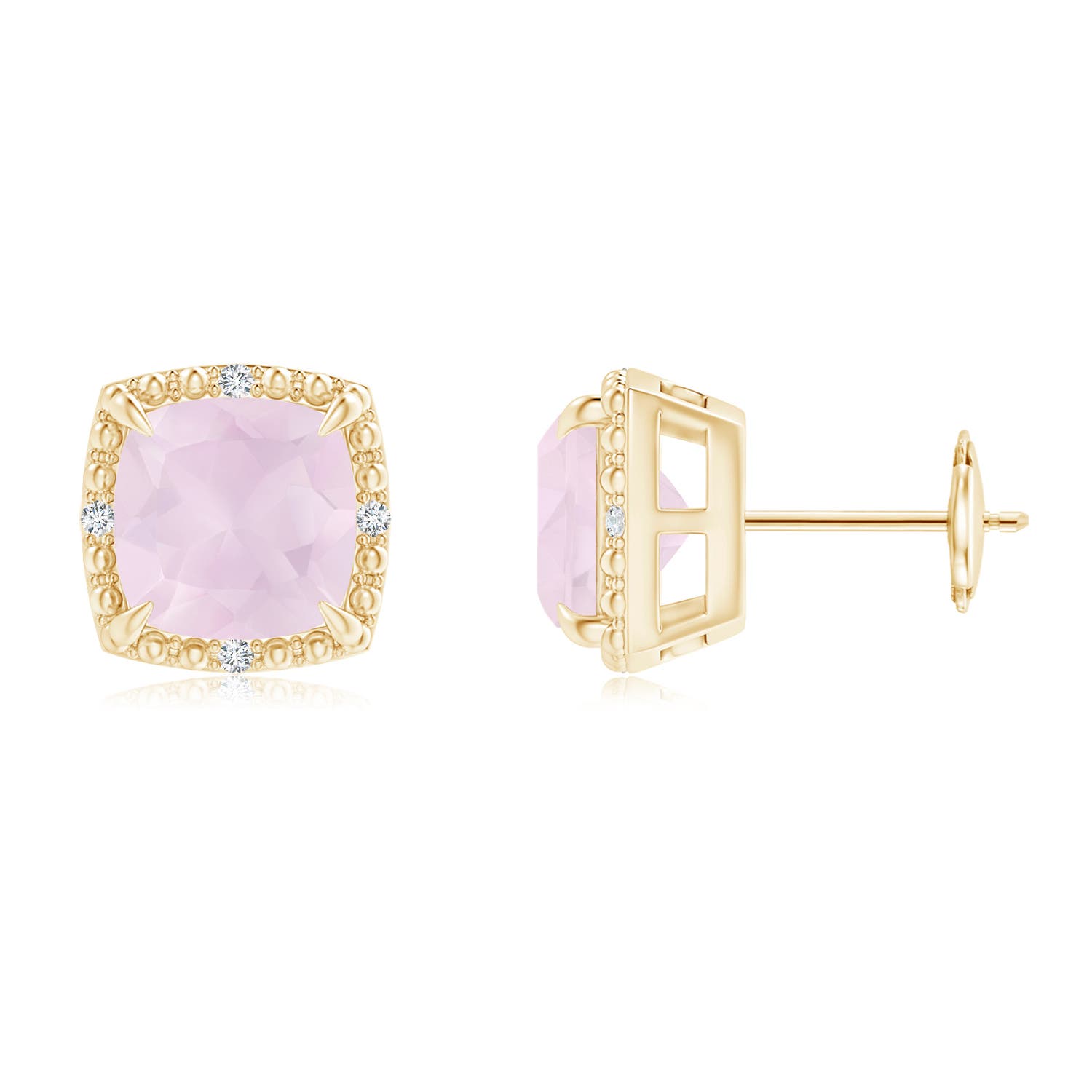 A - Rose Quartz / 2.95 CT / 14 KT Yellow Gold