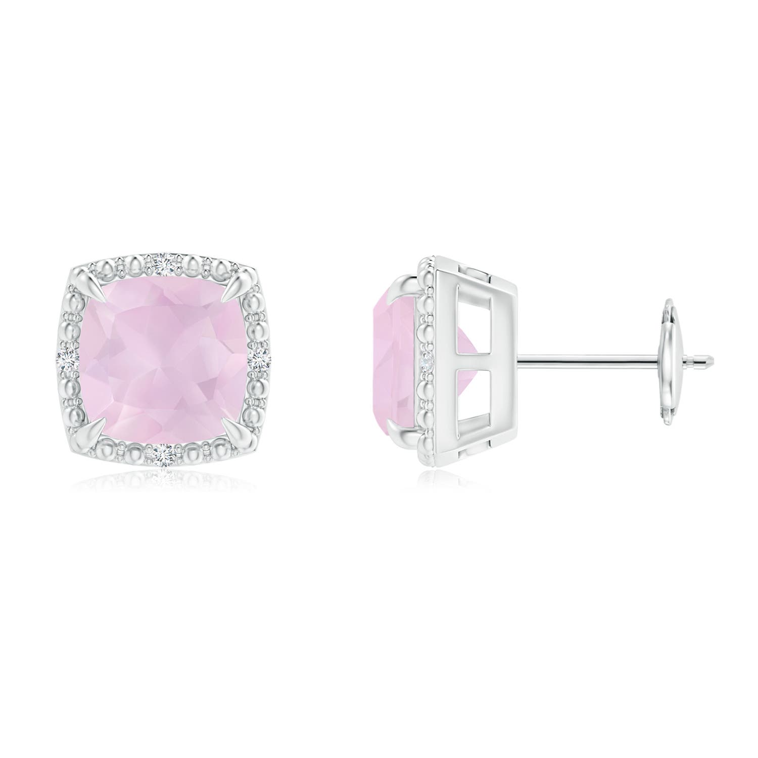 AA - Rose Quartz / 2.95 CT / 14 KT White Gold