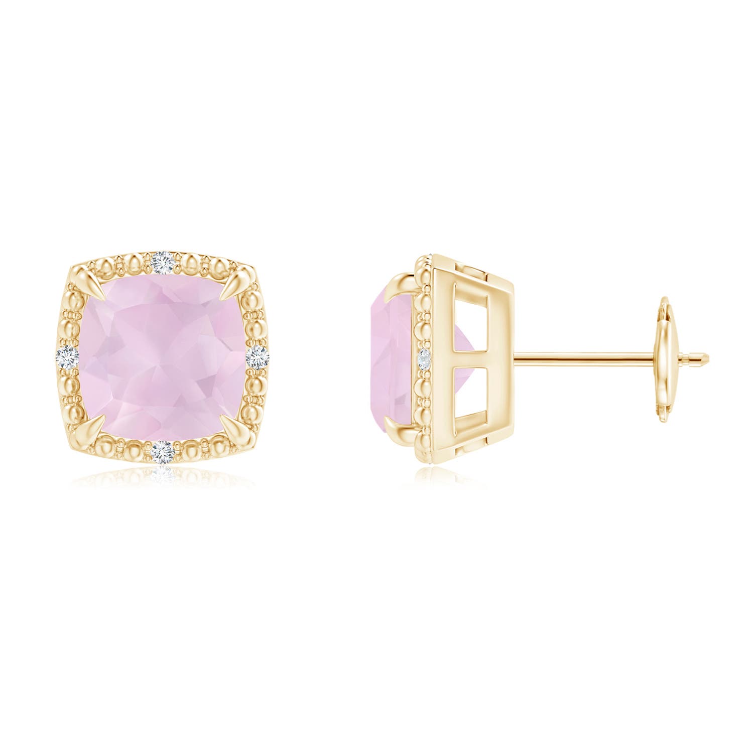 AA - Rose Quartz / 2.95 CT / 14 KT Yellow Gold